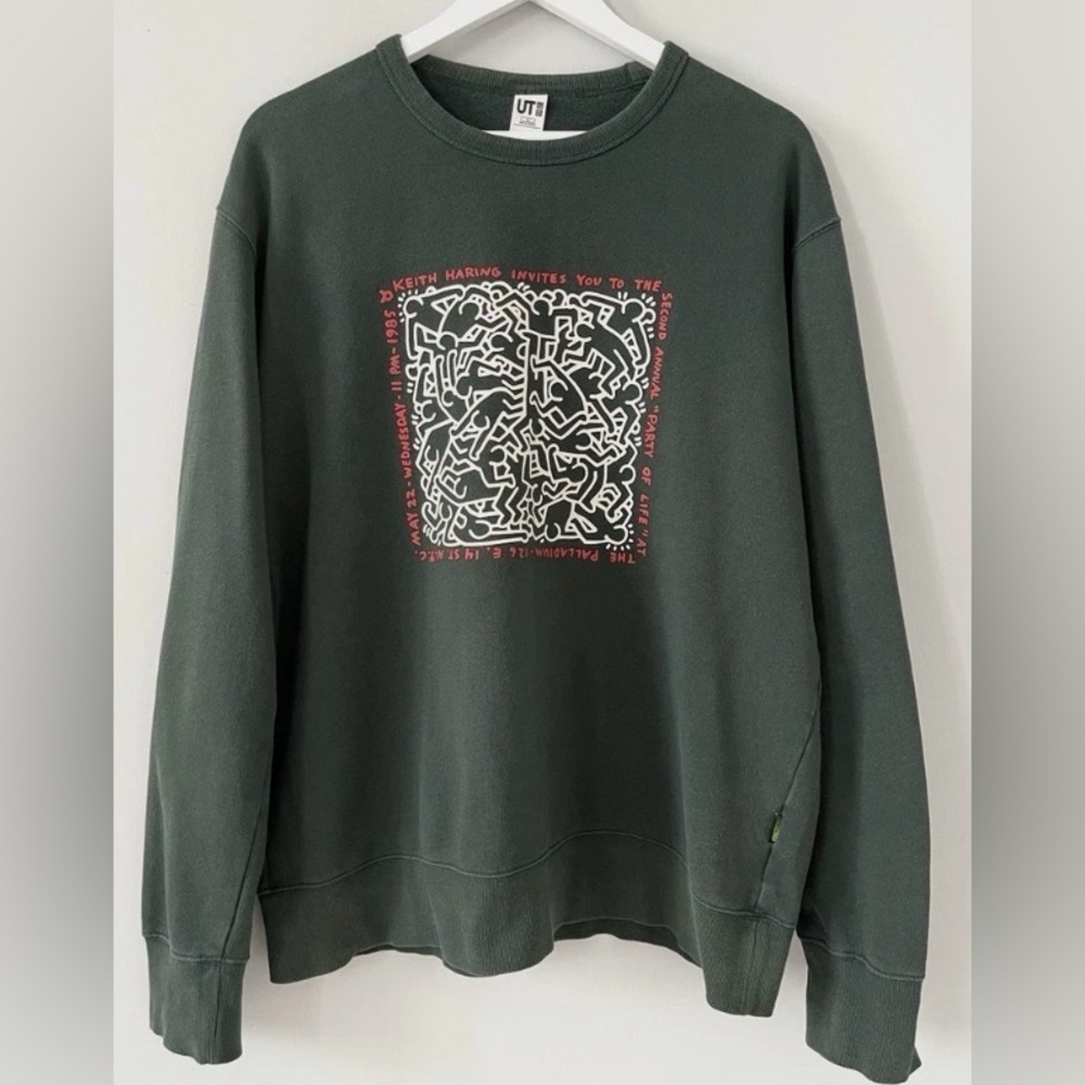 Uniqlo x Keith Haring ’Party Of Life’ Limited Edition Green Men’s Crewneck